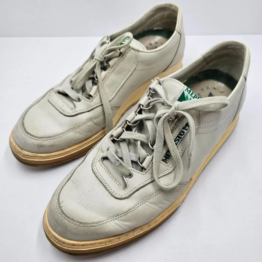 Mephisto Match Leather Oxford Walking Shoes Womens 11 Ivory Bone Trainer Sneaker